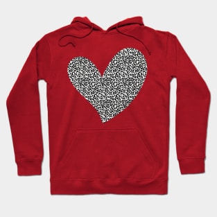 Red Large Cheetah Print Heart Valentines Day Hoodie